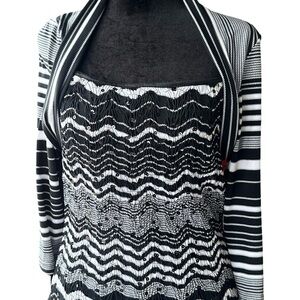 Joseph Ribkoff Black and White Striped Top YT7